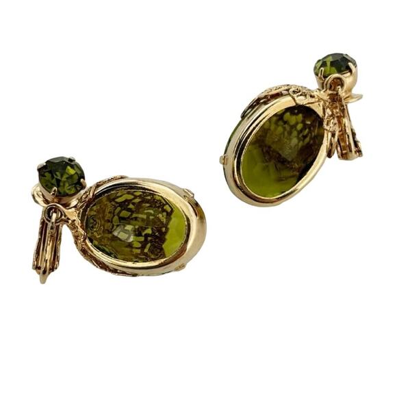 Vintage Sarah Coventry Touch of Elegance Brooch and Earring Set Green - Picture 7 of 16